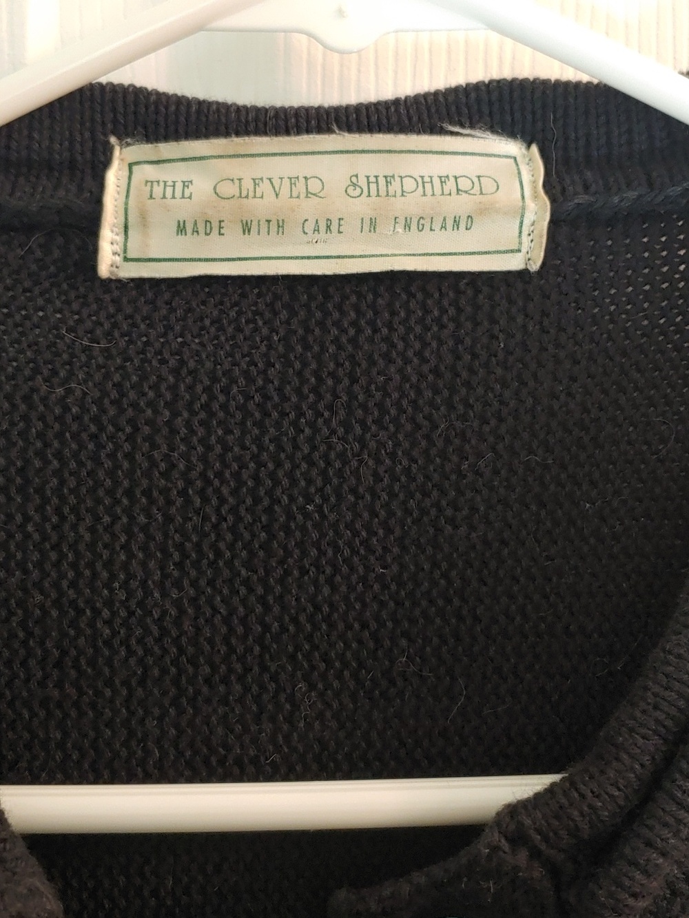 Vintage The Clever Shepherd Cotton Cardigan Black Geometric Unisex Size XXL - Picture 2 of 8